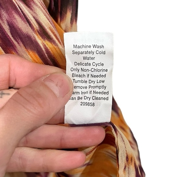 Cabi Sheer Tunic Top Flowy Over Sized Orange and Red Waist Sinch Size Small - Picture 8 of 9